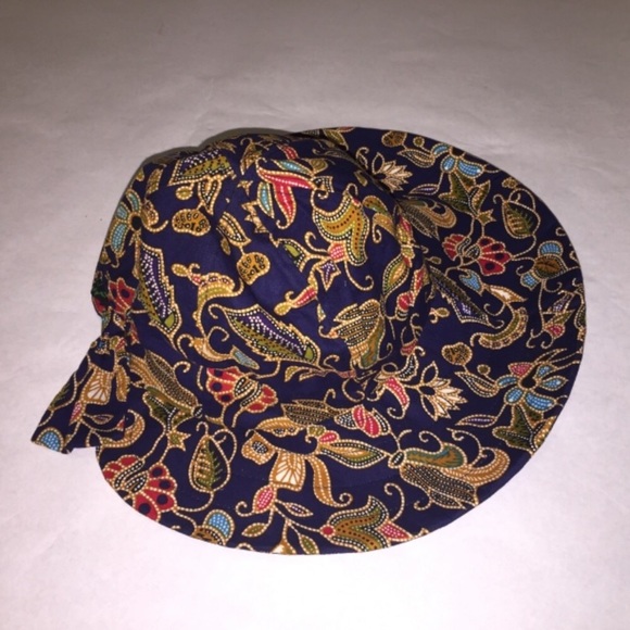 Sinar Pagi Navy Blue Printed Sun Hat - Picture 3 of 6